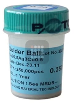 BILE BGA ROHS | FARA PLUMB | SN96 AG3 CU05 SGS CERTIFIED 0.35MM 250K | UZ PROFESIONAL