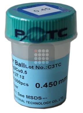 BILE BGA ROHS | FARA PLUMB | SN96 AG3 CU05 SGS CERTIFIED 0.45MM 250K | UZ PROFESIONAL