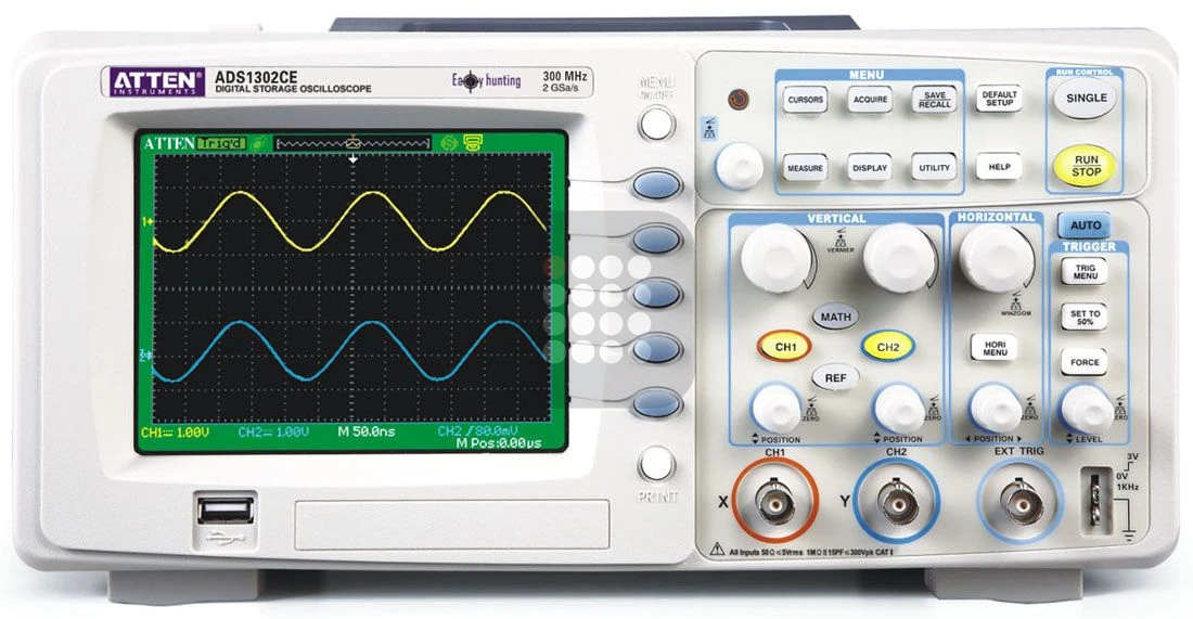 OSCILOSCOP DIGITAL ATTEN INSTRUMENTS | ADS1302CE 300MHZ  BW | 2 CHANNEL | 18K STORAGE DEPTH